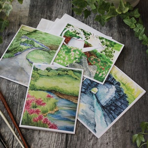 Jeu de cartes de 4 avec des paysages