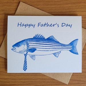 Father's Day Card Rockfish Striped Bass Fish