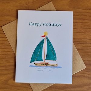 Tarjeta navideña de velero