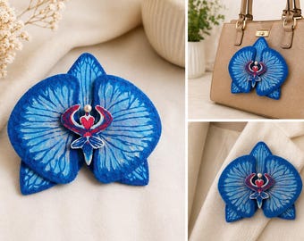 Flor de orquídea de fieltro