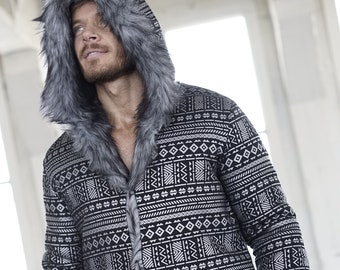 aere shaggy jacket coat グレー Short Faux Fur Jacket Grey | Public Desire