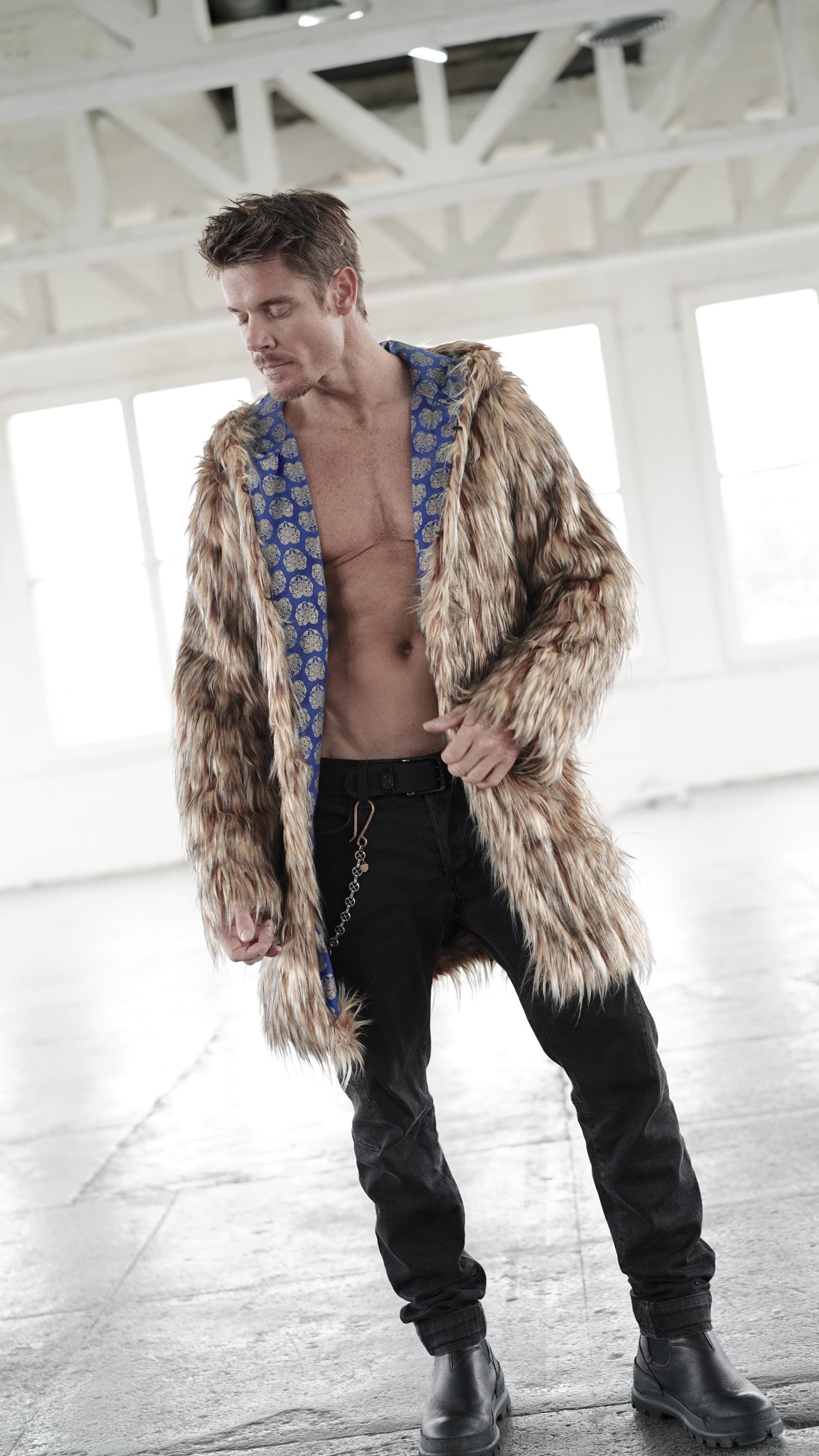 Blue Fox Fur Coat - Etsy