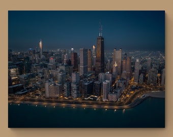 John Hancock at Sunrise, Chicago Skyline Wall Art, 24x18 to 40x30 Canvas Print