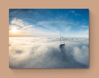 Sunrise in the Clouds, Chicago Skyline Wall Art, 24x18 to 40x30 Canvas Print