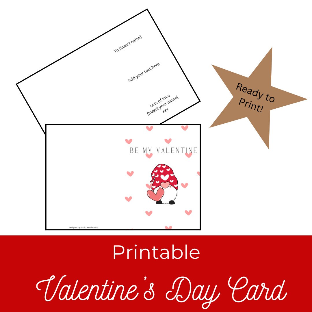 Printable Valentines Day Card Editable Download Add Your Own Text Or Graphics And Print At Home