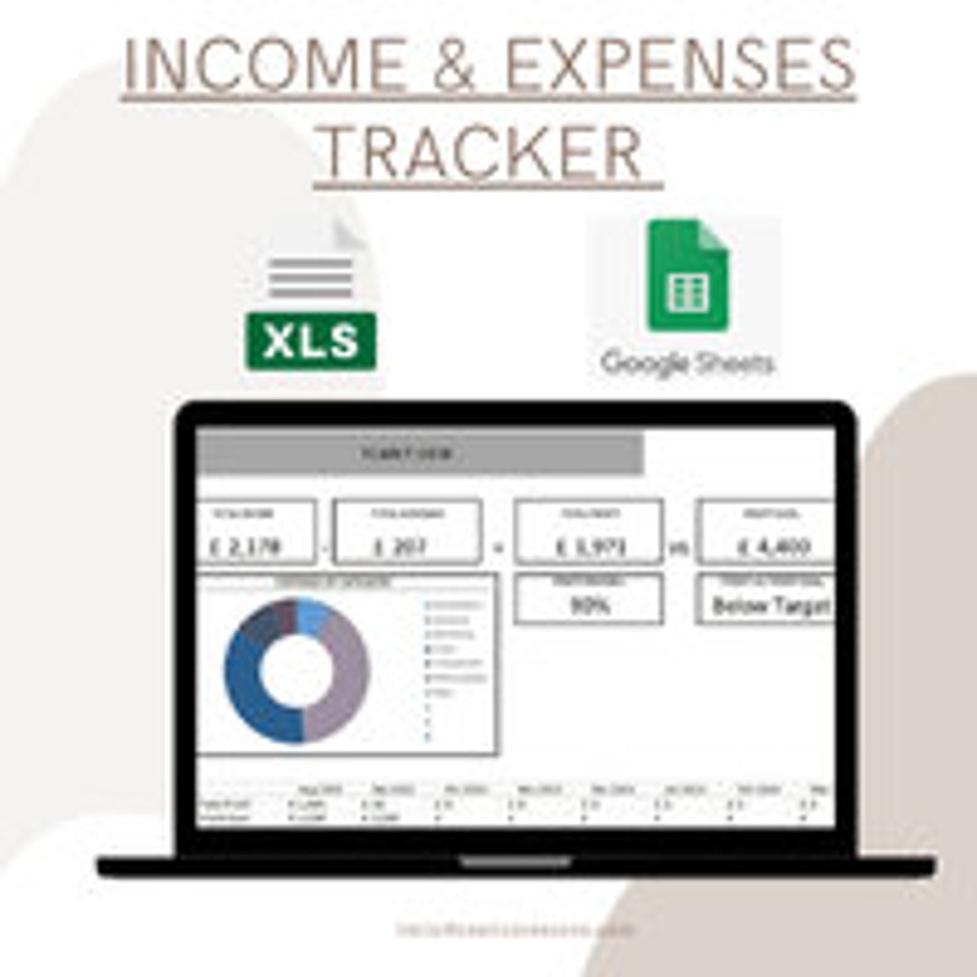 Income and Expense Tracker Spreadsheet Easy Bookkeeping Template ...