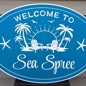 Custom Beach House Sign Personalized Sign Coastal Decor Beach Decor House Sign