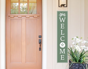 Personalized Beach House Welcome Sign: Coastal Porch Decor (48x10)