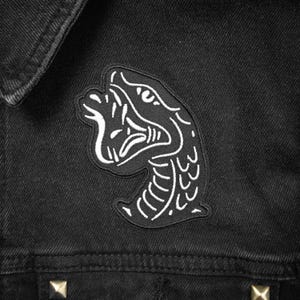Snake Patch / DIY Embroidered Patch Traditional Tattoo Punk Iron Sew On Craft Motif Badge Goth Emo Gift For Jackets