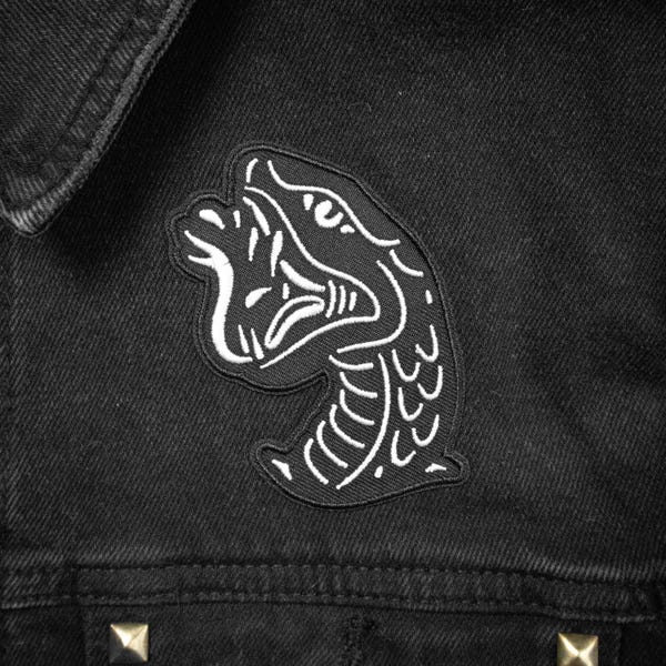 Schlange Aufnäher / DIY gestickter Aufnäher Traditionelles Tattoo Punk Eisen aufnähen Handwerk Motiv Abzeichen Goth Emo Geschenk für Jacken