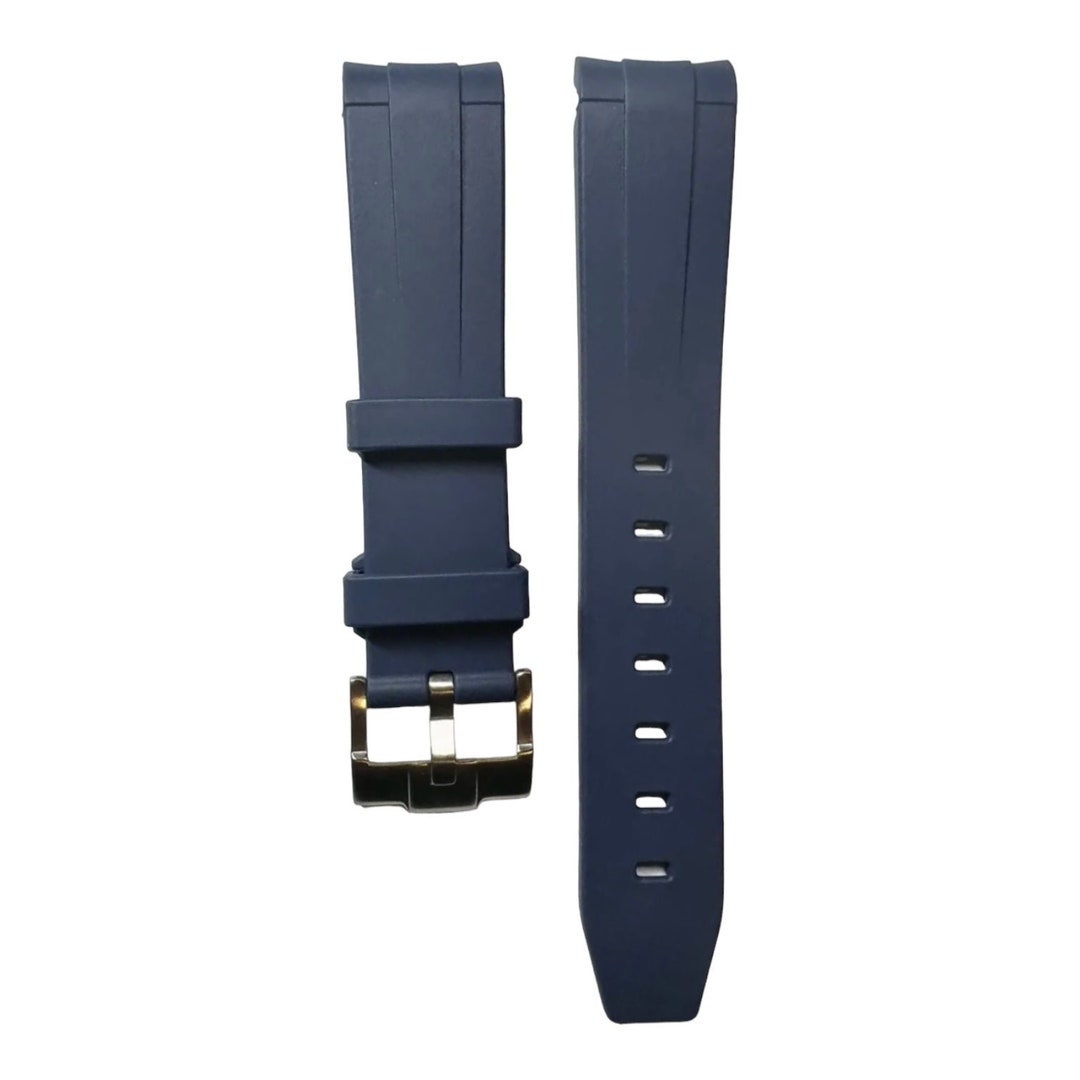 20mm Navy Blue Vulcanized Rubber Strap Band Rolex for 40mm Etsy