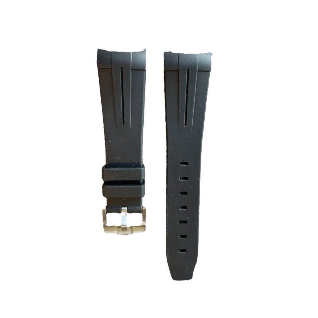 22mm BLACK Vulcanized Rubber Strap Band 43mm Rolex Seadweller Etsy