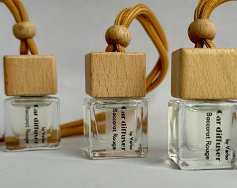 Car Diffuser, Handmade Air Freshener | Square Glass Bottle Wood Cap, Gift for Him