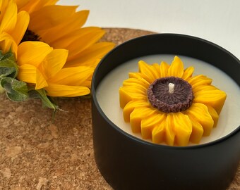 Sunflower Soy Candle – Floral Personalised Gift | 200g Metal Jar