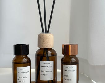 Reed Diffuser – Scented Home Fragrance Gift, Amber Glass Diffuser | 50ml & 100ml
