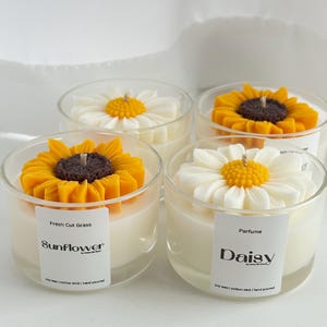 Daisy and Sunflower candles | glass jar | 100g and 200g