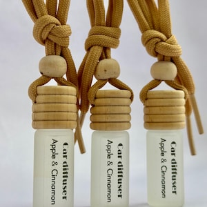 Car Diffuser, Handmade Air Freshener | Glass Bottle Wood Cap, Aromatherapy Gift for Him