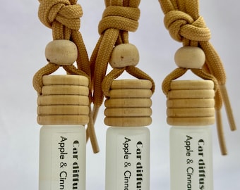 Car Diffuser, Handmade Car Air Freshener, Glass Bottle with Wooden Cap