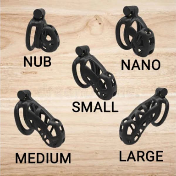 CHASTITY DEVICE Cage Lock Kit with 4 Rings Keys