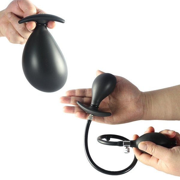 INFLATABLE PLUG / COCK Butt Trainer Balloon Pump Dildo Anal Douche Ring Toy