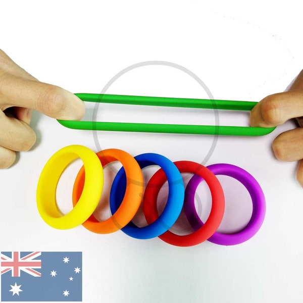 THICK STRETCHY COCKRINGS Ice Blue Red Green Blue Black Yellow Orange Purple Rubber Smooth HiVIZ Glow in the Dark