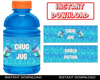 Gamer Gatorade Label Printable Chug Labels Slurp 12oz 355ml - Etsy