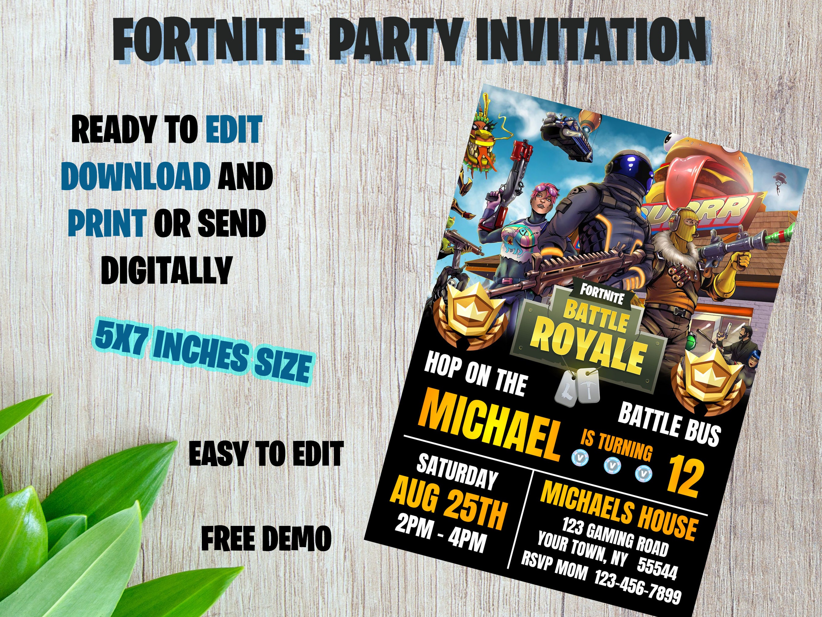 Fornite Invitations - Etsy