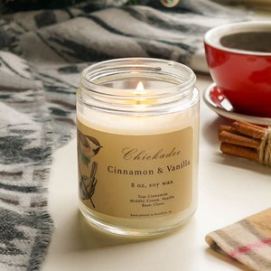 Cinnamon Vanilla Soy Wax Candle, Hand-Poured, Small Batches, Scented Candle