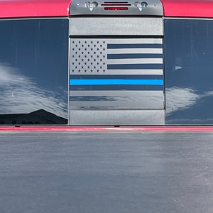 Blue/Red Line Rear Sliding Window Flag Decal 2009-2024 Ram Trucks