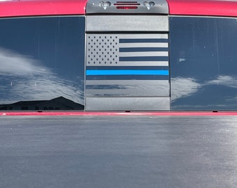 Blue/Red Line Rear Sliding Window Flag Decal 2009-2024 Ram Trucks