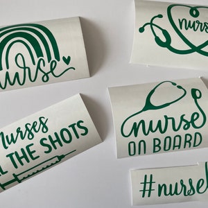 Nurse Vinyl Decal Stickers / Nurse on Board Window/Car Decal / Nurse Life Decal / RN Decal / Nurse Stickers