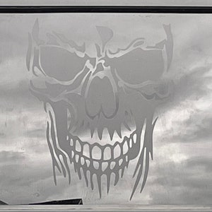 Fits the Rear Sliding Window - Skull Decal 2009-2024 Ram Trucks