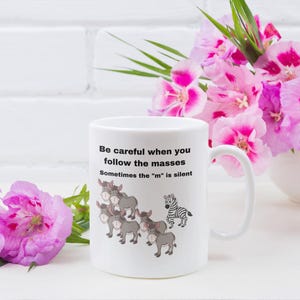 Sarcastic Coffee Cup, 11 oz Ceramic Two-tone Funny Mug, Coworker Gag Gift Under 20, Hilarious Present, Adult Joke Gift Idea, Jackass Fun Mug