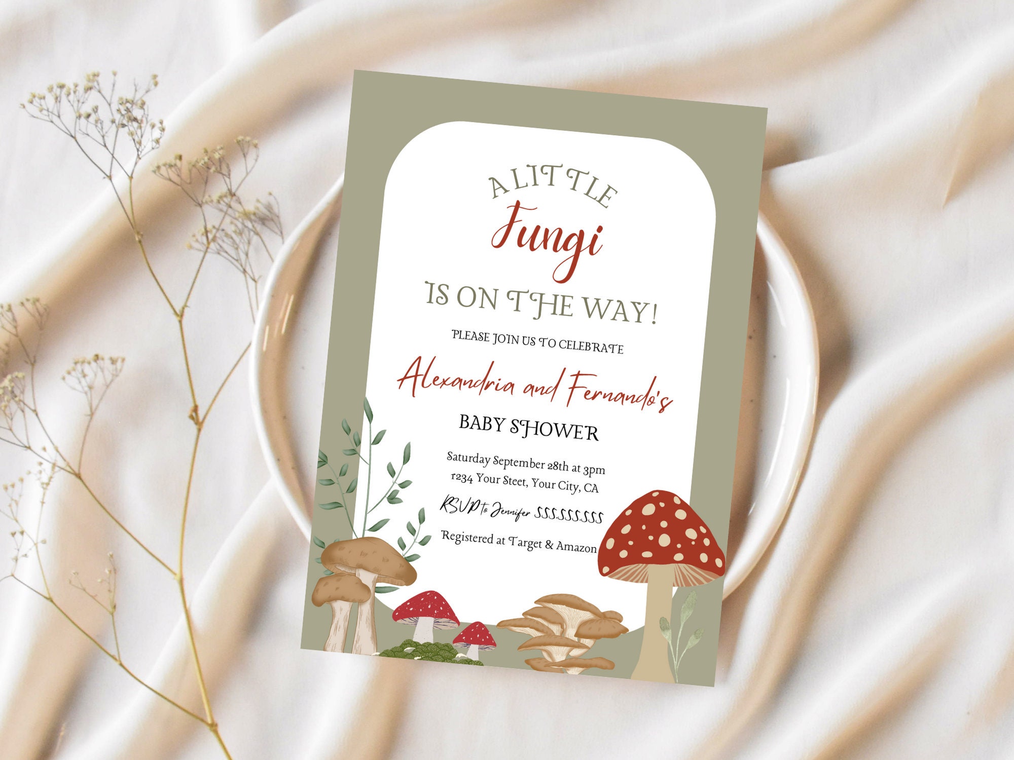 Happy Birthday Mushroom Banner - Watercolor Party Decor For Baby Showers & Kids Birthdays - View #6