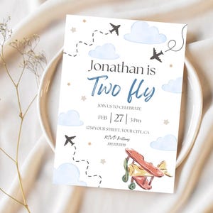 Födelsedagsinbjudan med två flygplan: 2-årsdag (digital nedladdning)