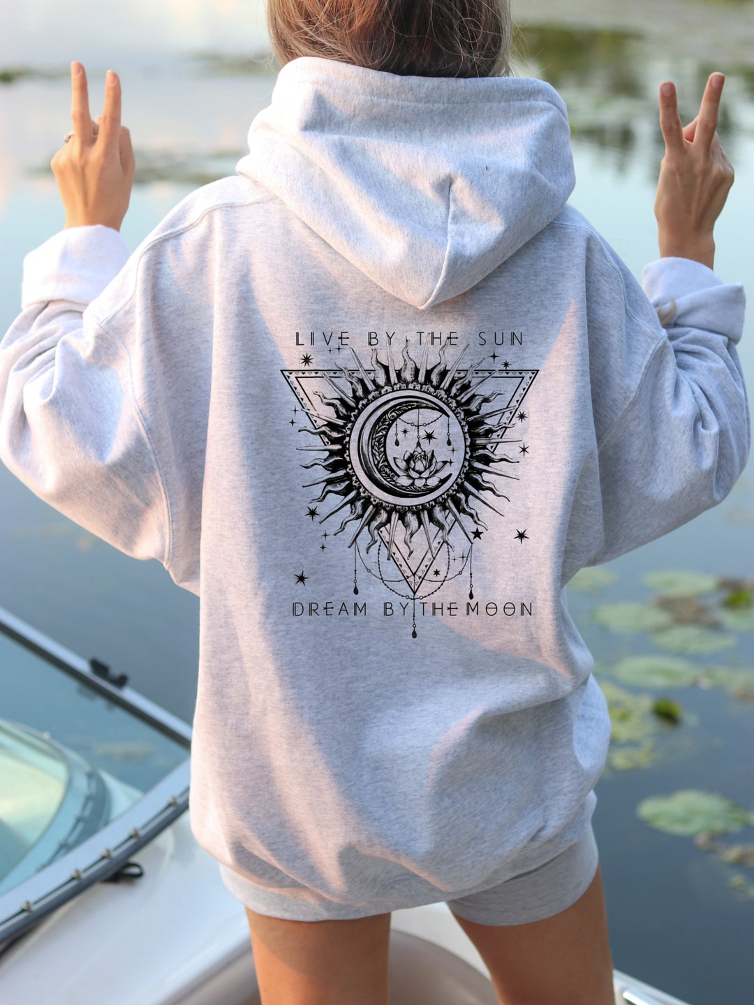 Live by the Sun Dream by the Moon Hoodie Celestial Hoodie - Etsy