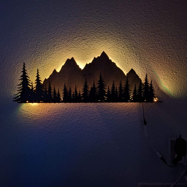 Light up Mountain Art Etsy