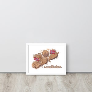 DIGITAL PRINT Sandkaker Illustration, Norwegian Cookies Art Print, Scandinavian Art