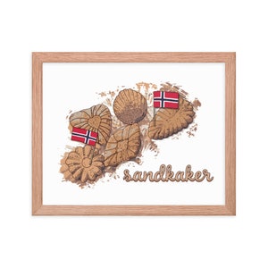 PRINTED Sandkaker Illustration, Norwegian Cookies Art Print, Scandinavian Art