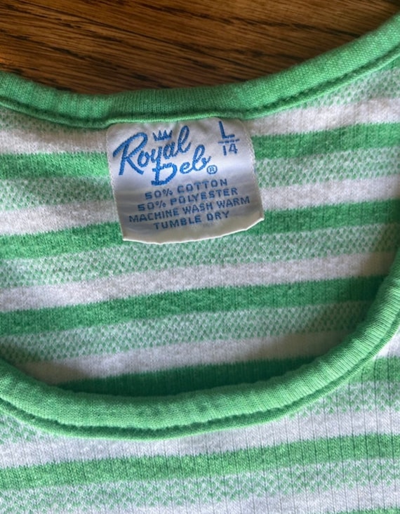 Vintage 1970’s green striped tank top - image 2