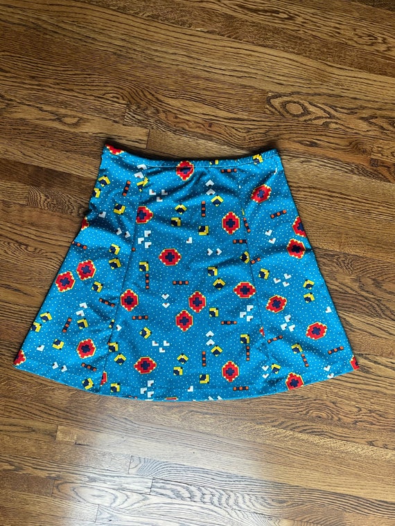 70’s geometric blue skirt - image 1