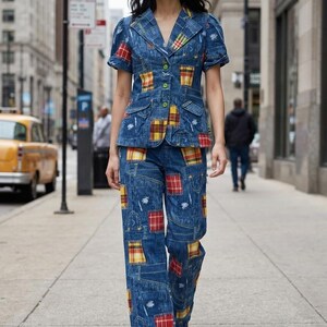 Vtg 70’s patchwork pantsuit sz XS