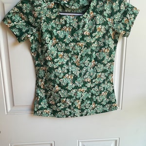70’s green floral shirt