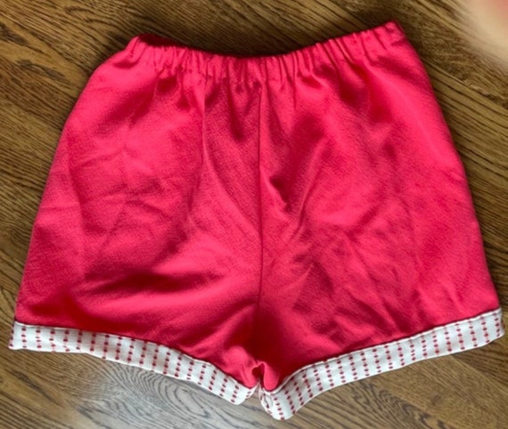 Vintage 1970’s red shorts with red and white polk… - image 3