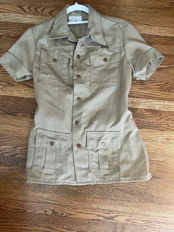 Vintage Wrangler khaki short sleeve jacket/blouse… - image 10