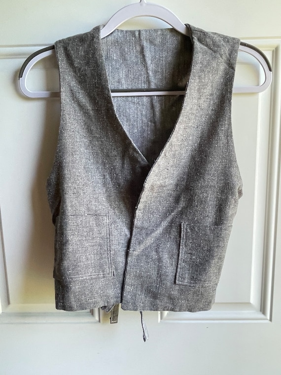 Vintage 1970’s reversible gray/light gray vest