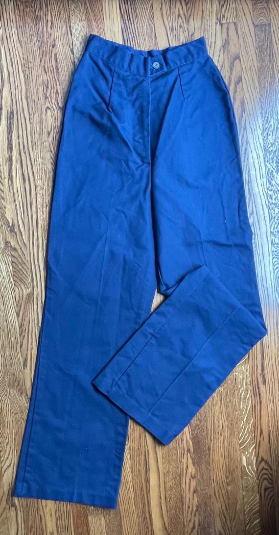 Vintage 1970’s wide leg navy poly/cotton pants