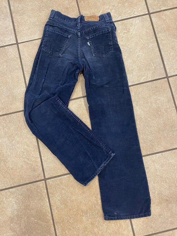 70’s Levi kids navy corduroy bellbottoms View 2