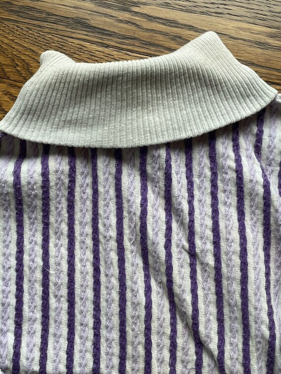 70’s lavender and cream striped turtleneck - image 4