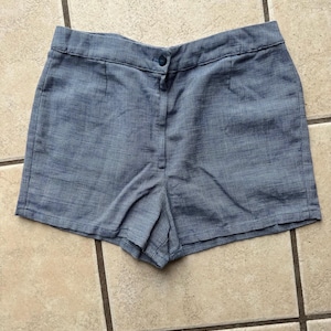 70’s vtg. blue check booty shorts size M